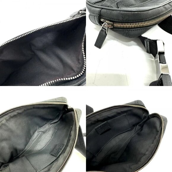 Authentic Gucci GG Supreme Monogram Waist Bag Belt Bag Pouch Mens Black - Picture 7 of 8